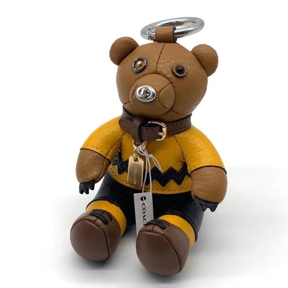 New Coach X Peanuts Charlie Brown Bear Bag Charm limited Edition NWT - Picture 5 of 8